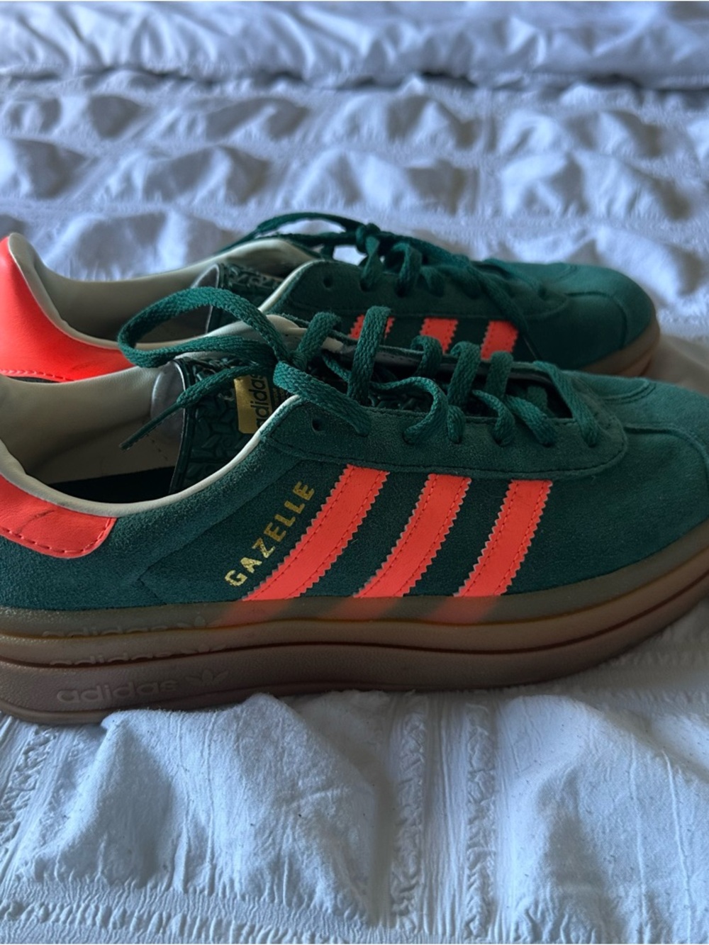 Adidas Gazelle Sneakers Green & Orange Size 6.5